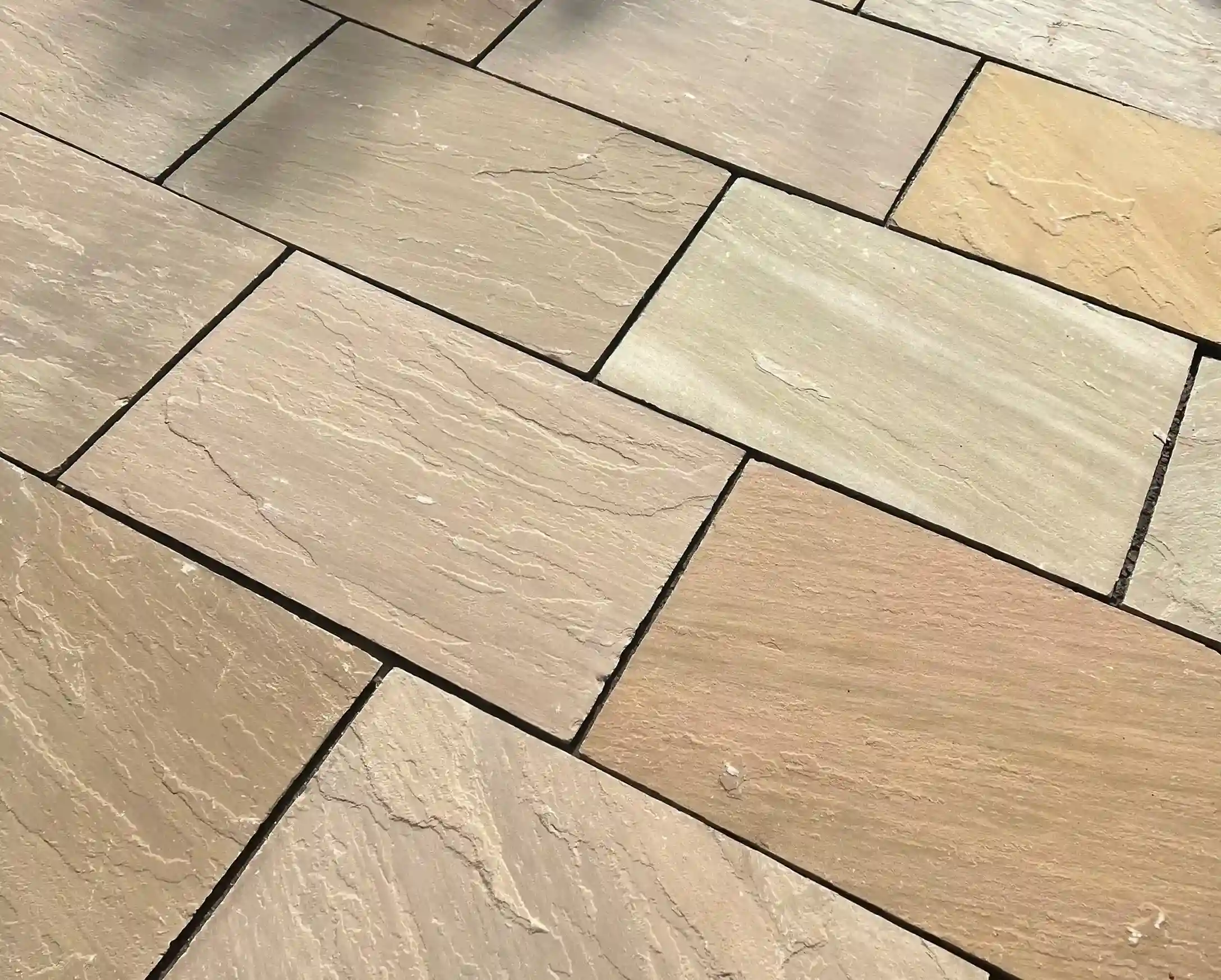 Modern grey patio paving with clean lines