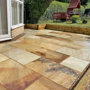 mint fossil sandstone paving slabs in UK