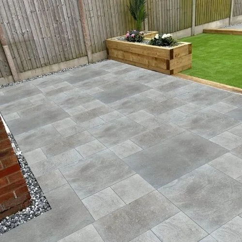 Dark Grey Natural Half Honed And Tumbled Brushed Limestone Paving